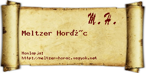 Meltzer Horác névjegykártya